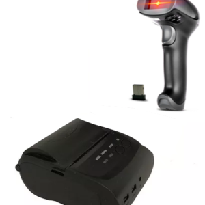 Kit básico para punto de venta portátil. Incluye: Programa con acceso a la nube, Miniprinter bluetooth y lector de código de barras inalámbrico